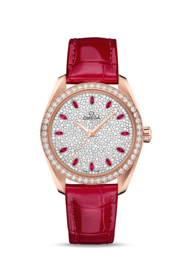 Omega Seamaster Aqua Terra 150M Master Chronometer 38 Sedna Gold / Diamond / Snow Ruby / Alligator